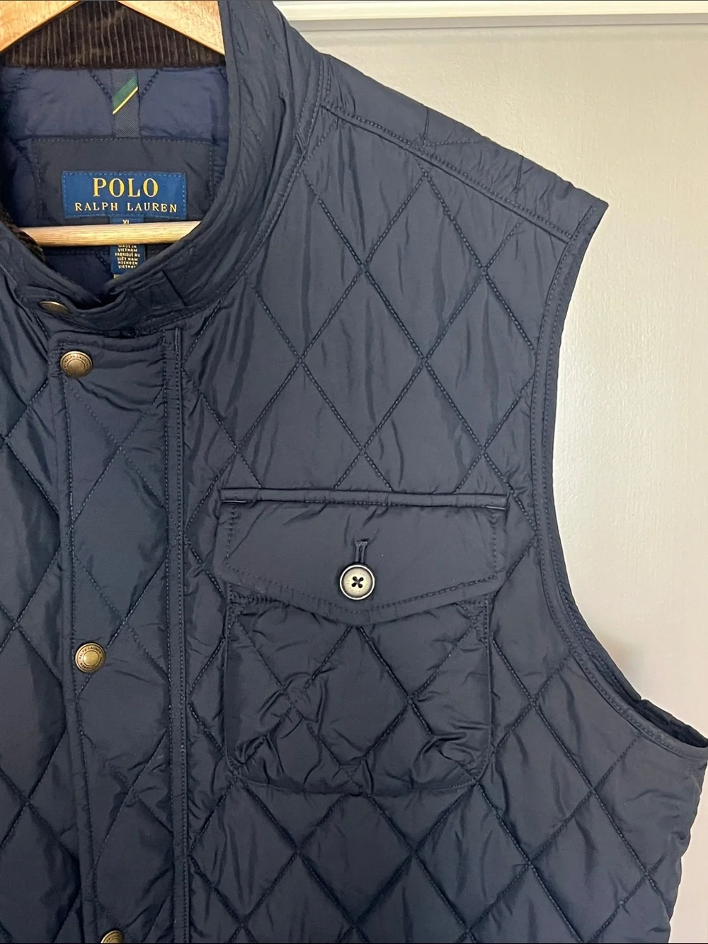 Polo by Ralph Lauren Navy Diamond-Quilted Men's Vest Size XL